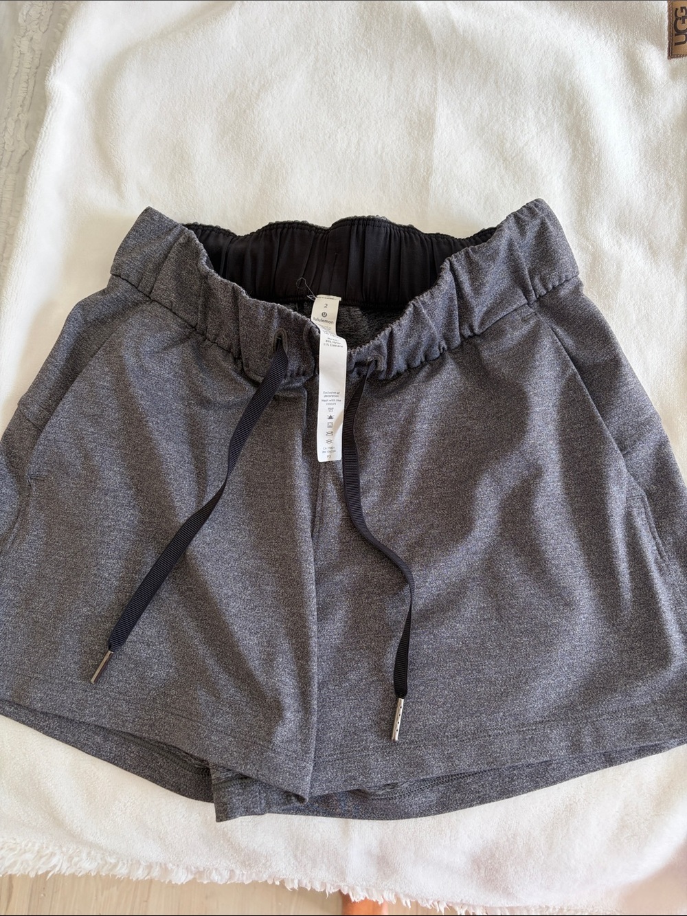 Lululemon Athletic Drawstring Shorts in Heather Gray
